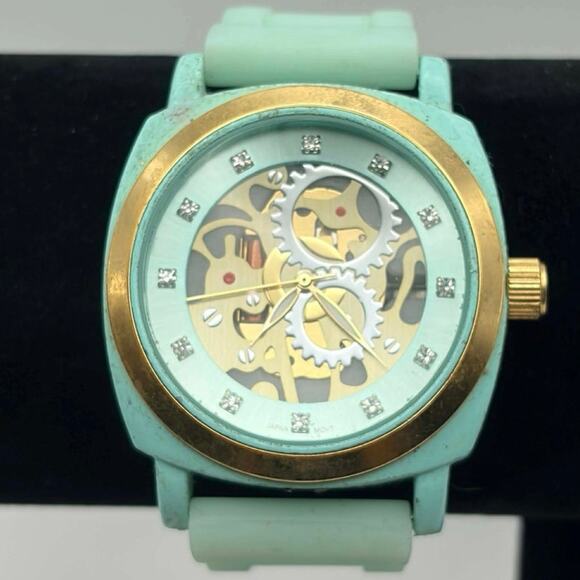 Turquoise & Gold Retro Men’s Watch - Picture 2 of 5